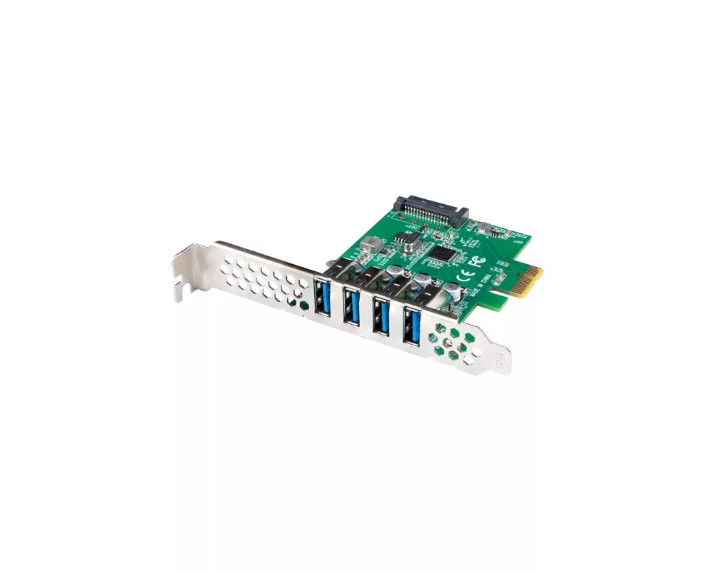 Мрежова карта Lanberg pci express x1 card->4x USB-A 3.1 gen1 low profile 3
