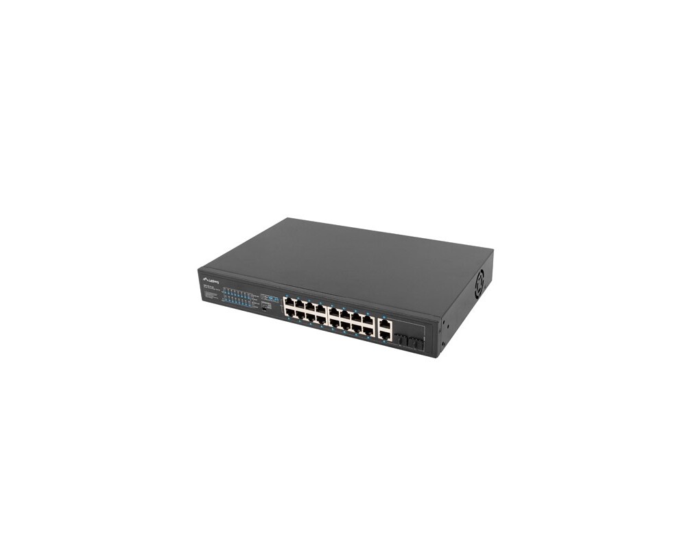 Switch (Комутатор) Lanberg switch 16x 100mb poe+/2x 1GB/1x sfp rack 19" unmanaged gigabit ethernet 250w 2