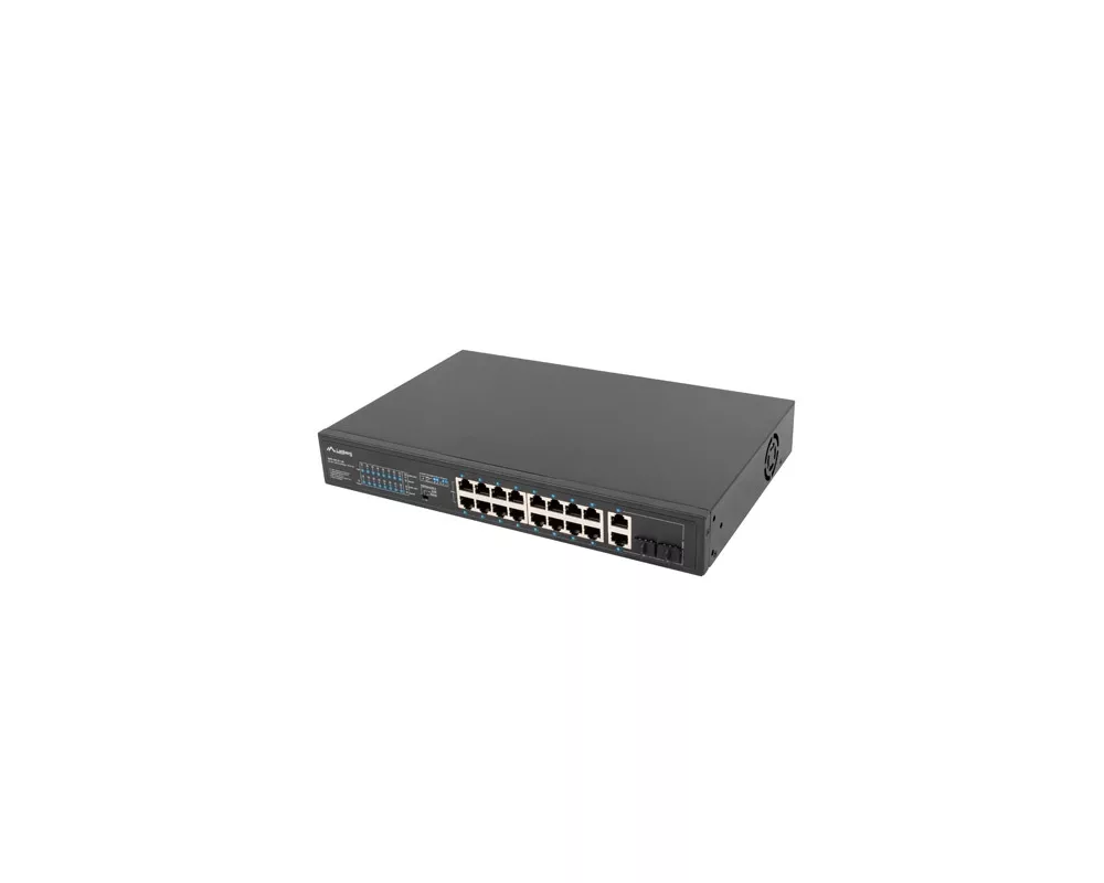Switch (Комутатор) Lanberg switch 16x 100mb poe+/2x 1GB/1x sfp unmanaged rack 10" & 19" gigabit ethernet 150w 3