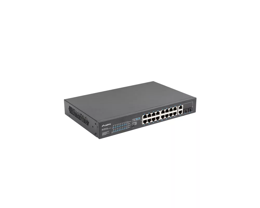 Switch (Комутатор) Lanberg switch 16x 100mb poe+/2x 1GB/1x sfp unmanaged rack 10" & 19" gigabit ethernet 150w 7