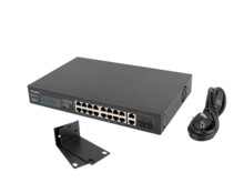  Lanberg switch 16x 100mb poe+/2x 1GB/1x sfp unmanaged rack 10&quot; & 19&quot; gigabit ethernet 150w 809558 RSFE-16P-2C-150 на топ цена - PIC.bg