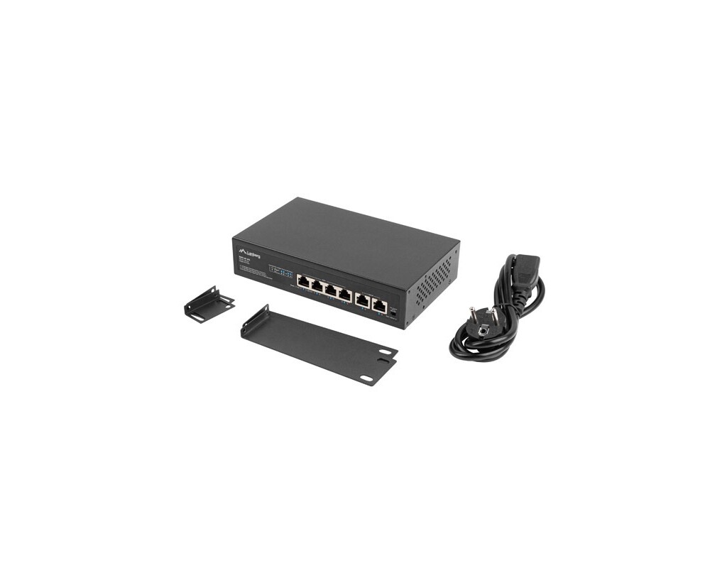 Switch (Комутатор) Lanberg switch 4x 100mb poe+/2x 100mb unmanaged rack 10"/19" fast ethernet 60w