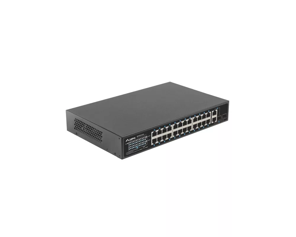 Switch (Комутатор) Lanberg switch 24x 100mb poe+/2x combo rack 19" gigabit ethernet 360w v2 4
