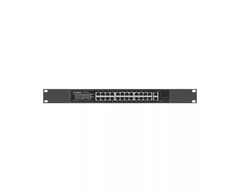 Switch (Комутатор) Lanberg switch 24x 100mb poe+/2x combo rack 19" gigabit ethernet 360w v2 7