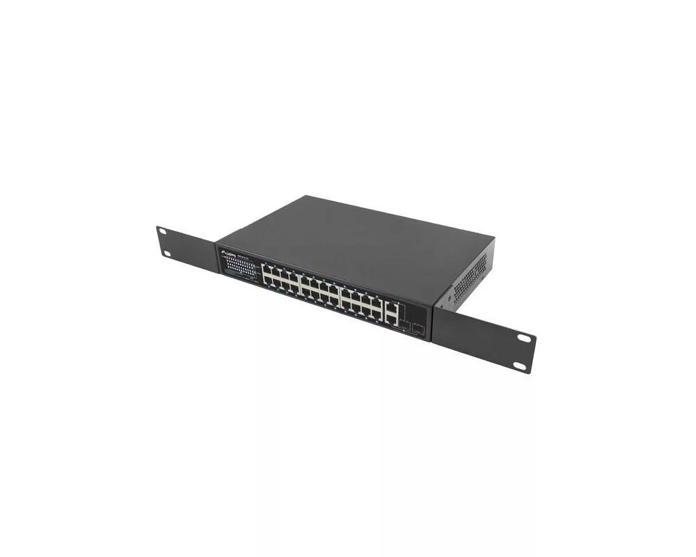 Switch (Комутатор) Lanberg switch 24x 100mb poe+/2x combo rack 19" gigabit ethernet 360w v2 6