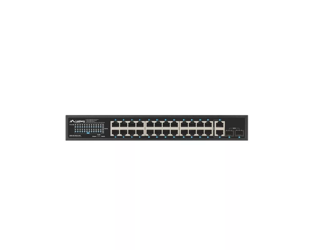 Switch (Комутатор) Lanberg switch 24x 1GB poe+/2x GB 2x sfp rack 19" gigabit ethernet 360w 3