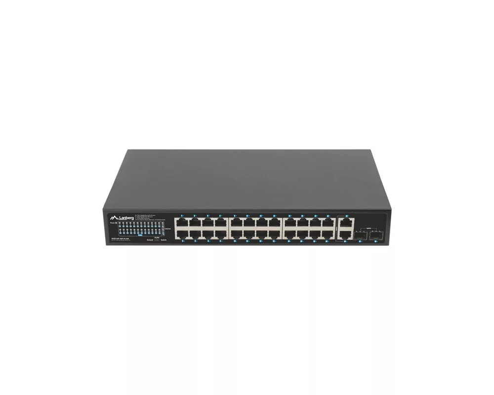 Switch (Комутатор) Lanberg switch 24x 1GB poe+/2x GB 2x sfp rack 19" gigabit ethernet 360w 6
