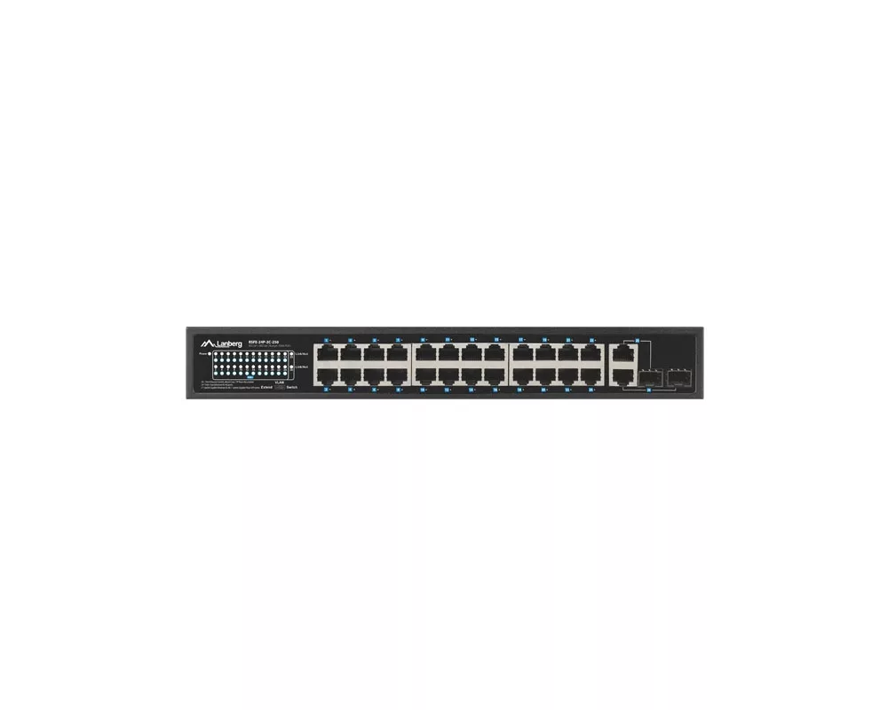 Switch (Комутатор) Lanberg Switch 24 x 100MB POE+/2 x Combo Rack 19" Gigabit Ethernet 7