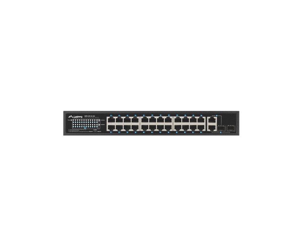 Switch (Комутатор) Lanberg Switch 24 x 100MB POE+/2 x Combo Rack 19" Gigabit Ethernet 7