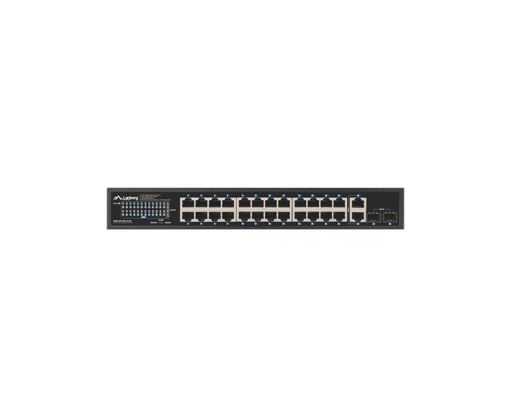 Switch (Комутатор) Lanberg switch 24x 1GB poe+/2x GB 2x sfp rack 19" gigabit ethernet 250w 6