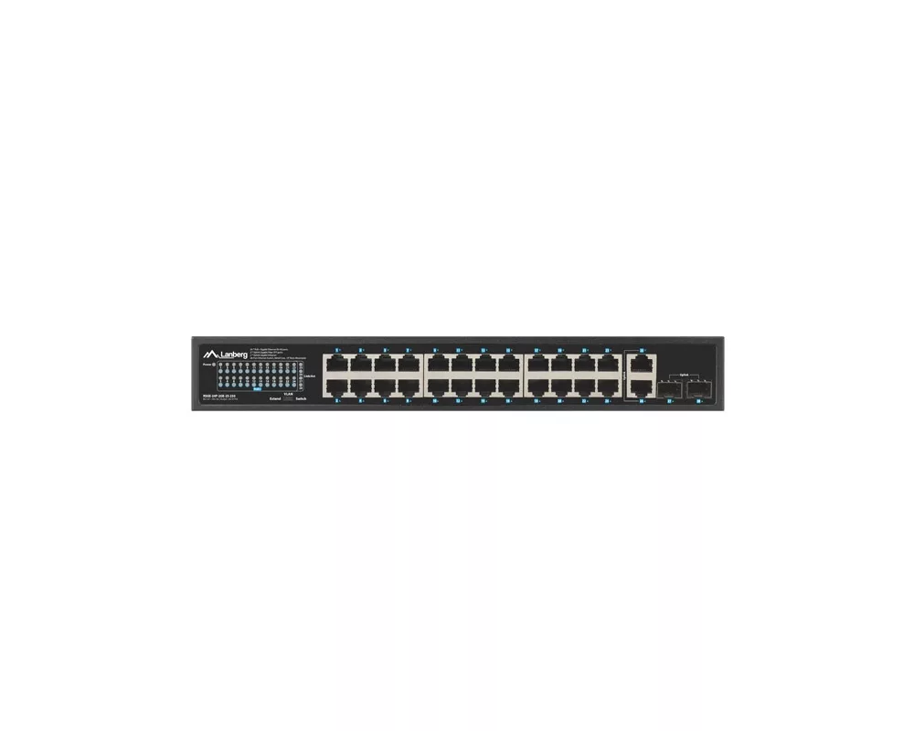 Switch (Комутатор) Lanberg switch 24x 1GB poe+/2x GB 2x sfp rack 19" gigabit ethernet 250w 6