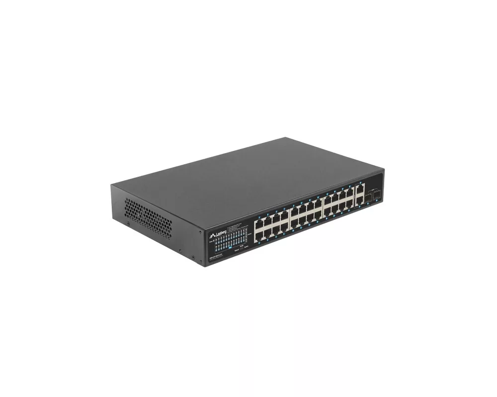 Switch (Комутатор) Lanberg switch 24x 1GB poe+/2x GB 2x sfp rack 19" gigabit ethernet 250w 3