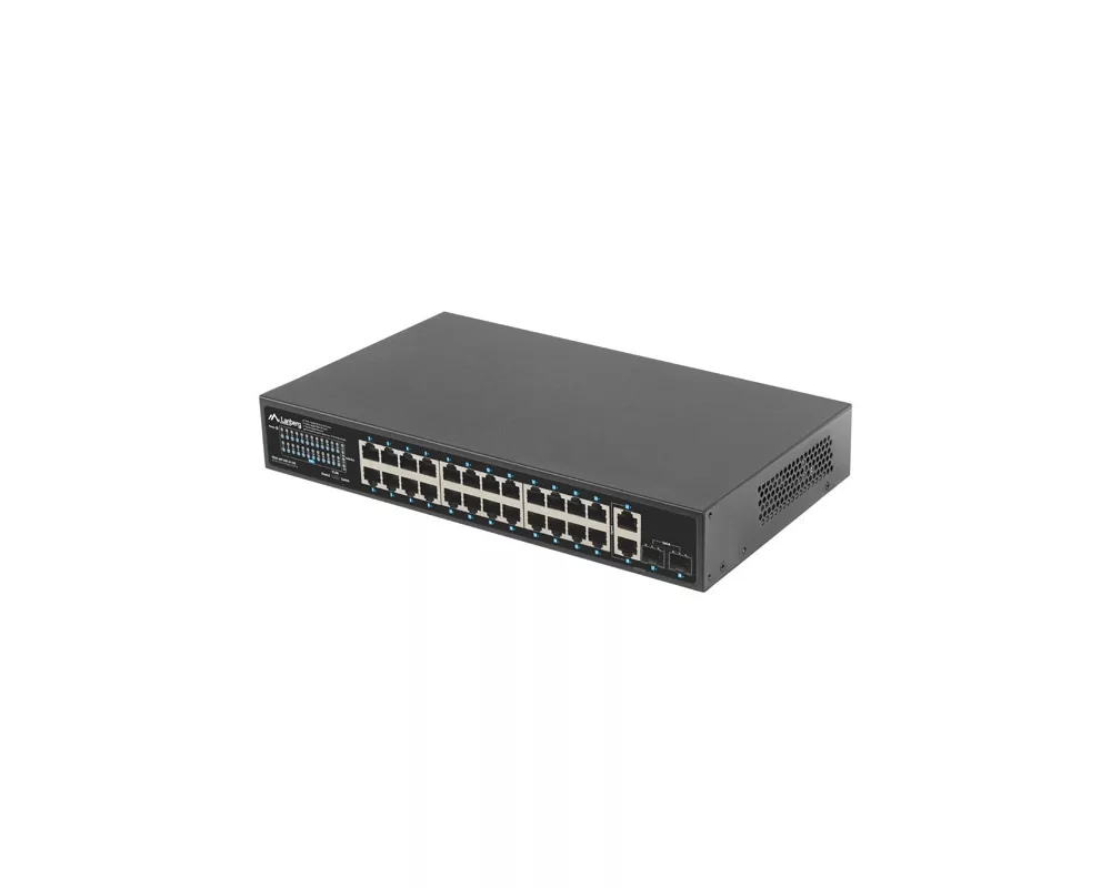 Switch (Комутатор) Lanberg switch 24x 1GB poe+/2x GB 2x sfp rack 19" gigabit ethernet 250w 4