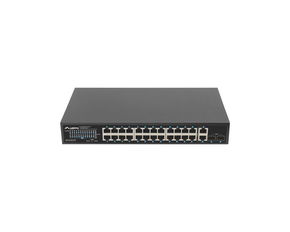 Switch (Комутатор) Lanberg switch 24x 1GB poe+/2x GB 2x sfp rack 19" gigabit ethernet 250w 2