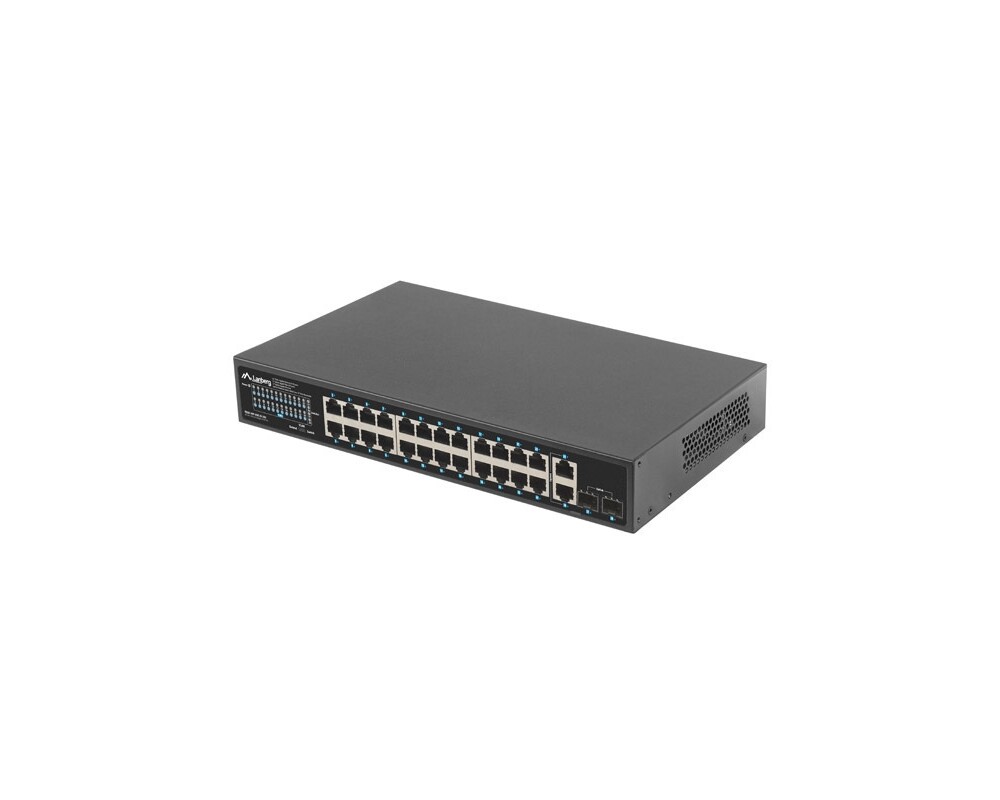 Switch (Комутатор) Lanberg switch 24x 1GB poe+/2x GB 2x sfp rack 19" gigabit ethernet 250w 4