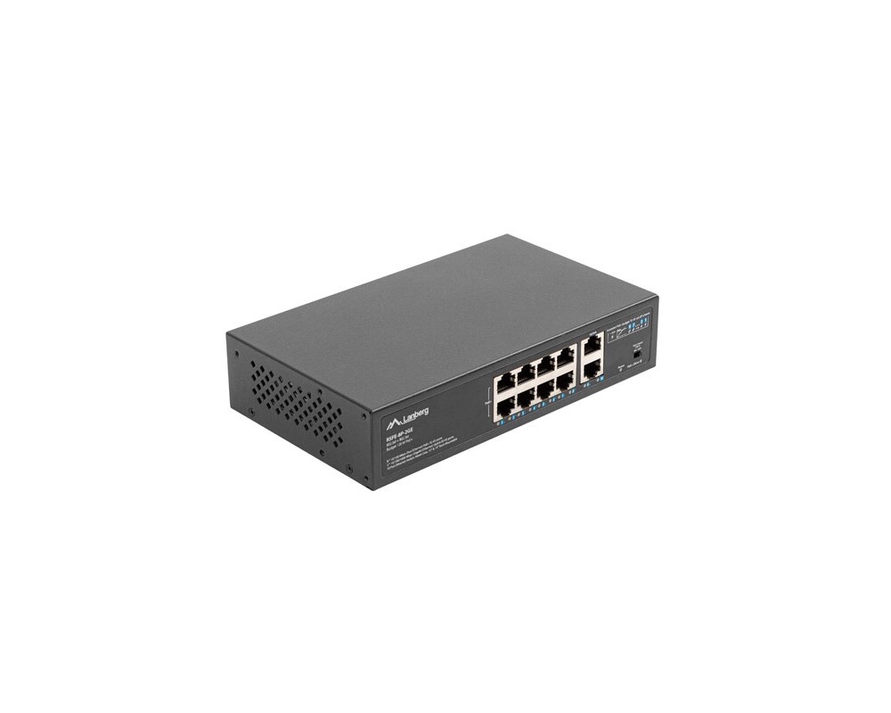 Switch (Комутатор) Lanberg switch 8x 100mb poe+/2x 1GB unmanaged rack 10"/19" gigabit ethernet 120w 3