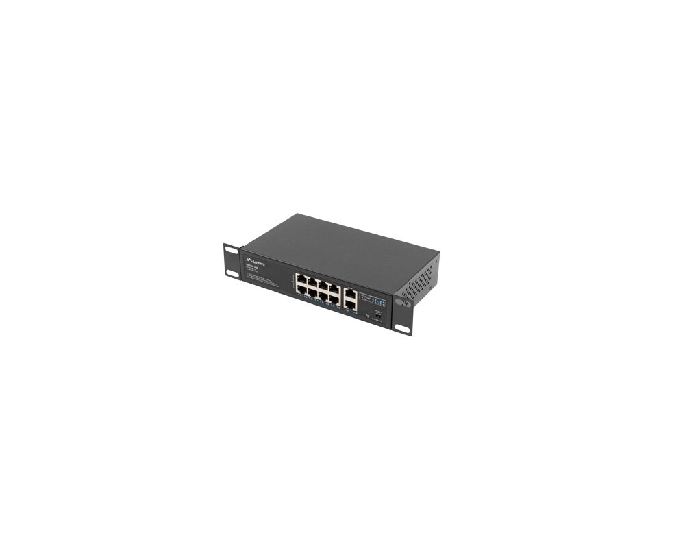Switch (Комутатор) Lanberg switch 8x 100mb poe+/2x 1GB unmanaged rack 10"/19" gigabit ethernet 120w 2