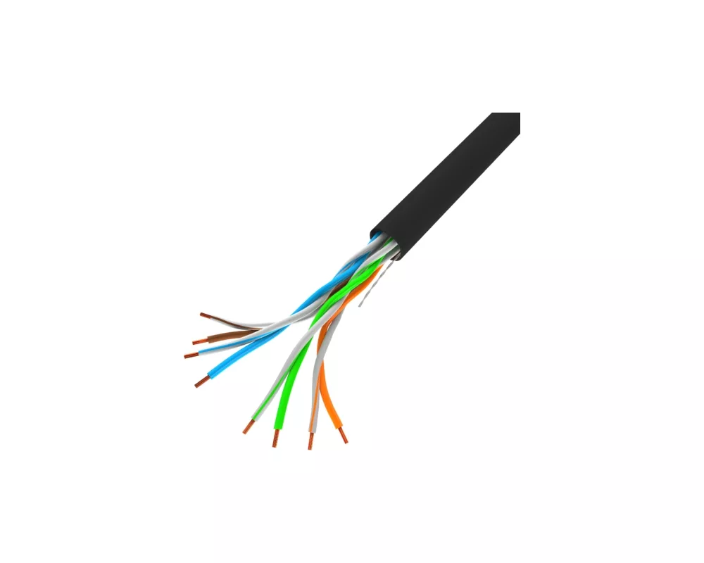 Кабел Lanberg LAN cable CAT.5e utp 305m solid cu black fluke 2