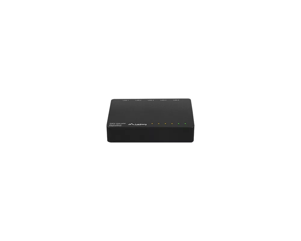 Switch (Комутатор) Lanberg switch dsp3-1005-60w 5x 1GB poe+ (4 port poe 30w/port max 60w) unmanaged desktop 3