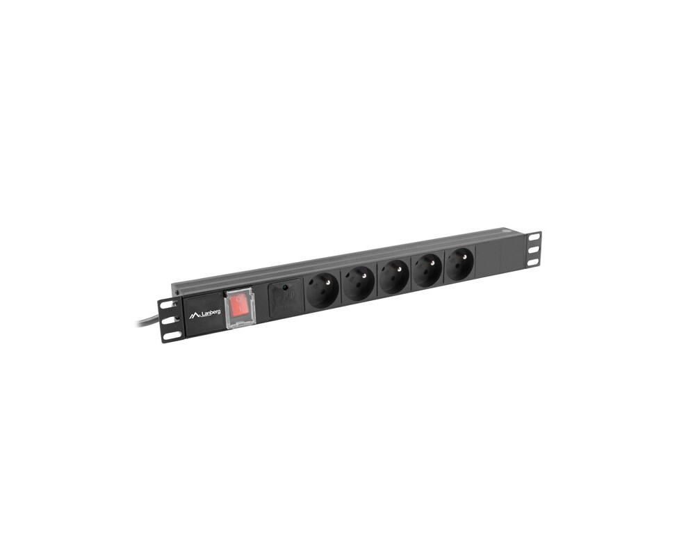 Разклонител Lanberg power distribution unit (pdu) 19" 1U 10a 2m 5x french outlets black c14 3