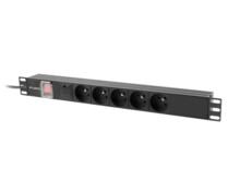  Lanberg power distribution unit (pdu) 19&quot; 1U 10a 2m 5x french outlets black c14 809773 PDU-05E-0200-IEC-BK на топ цена - PIC.bg