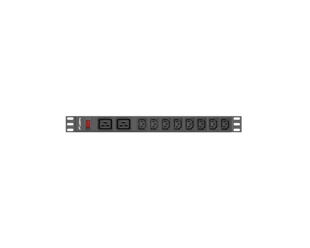 Разклонител Lanberg power distribution unit (pdu) 19" 1U 16a 2m 2x c19 8x iec c13 sockets black c20 3
