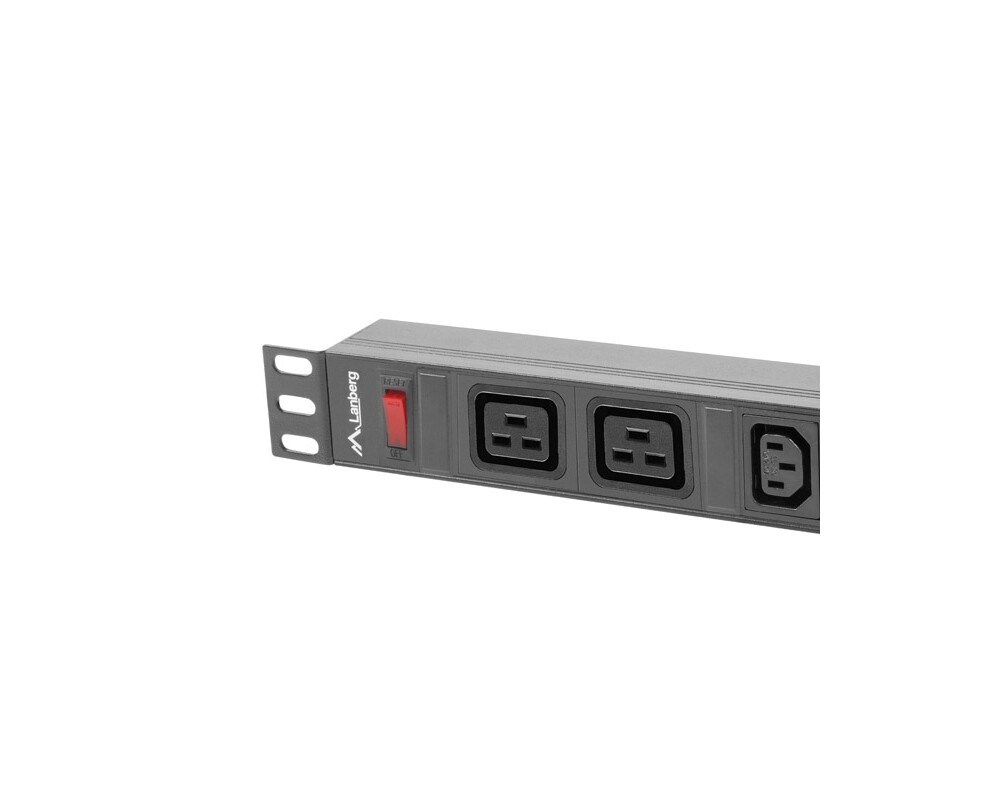 Разклонител Lanberg power distribution unit (pdu) 19" 1U 16a 2m 2x c19 8x iec c13 sockets black c20 4