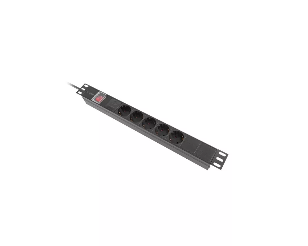 Разклонител Lanberg power distribution unit (pdu) 19" 1U 16a 2m 5x schuko outlets black 6