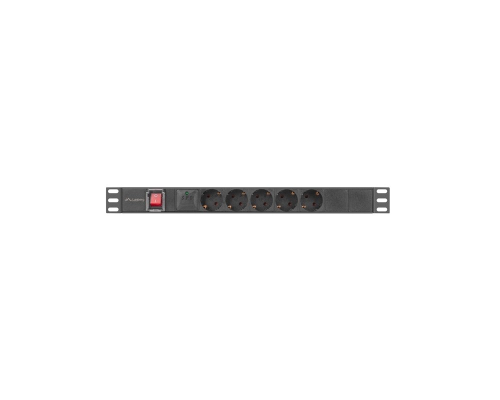 Разклонител Lanberg power distribution unit (pdu) 19" 1U 16a 2m 5x schuko outlets black 2