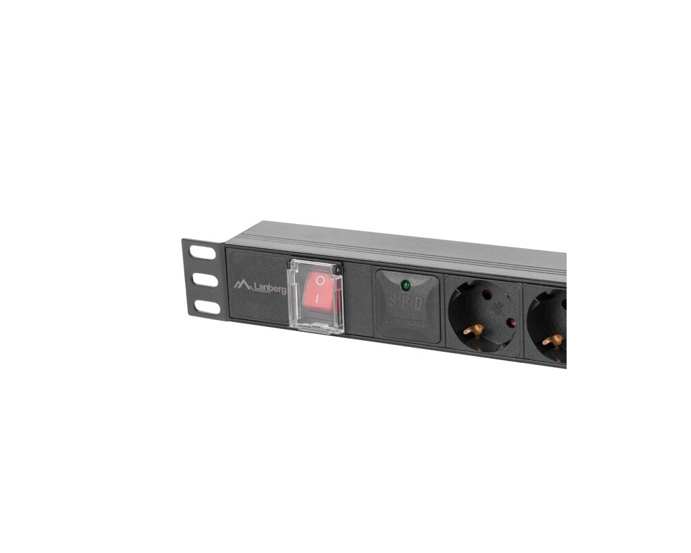 Разклонител Lanberg power distribution unit (pdu) 19" 1U 16a 2m 5x schuko outlets black 3