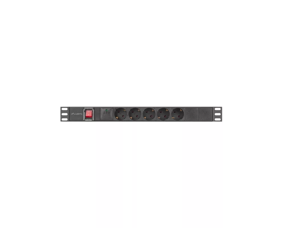 Разклонител Lanberg power distribution unit (pdu) 19" 1U 16a 2m 5x schuko outlets black 2
