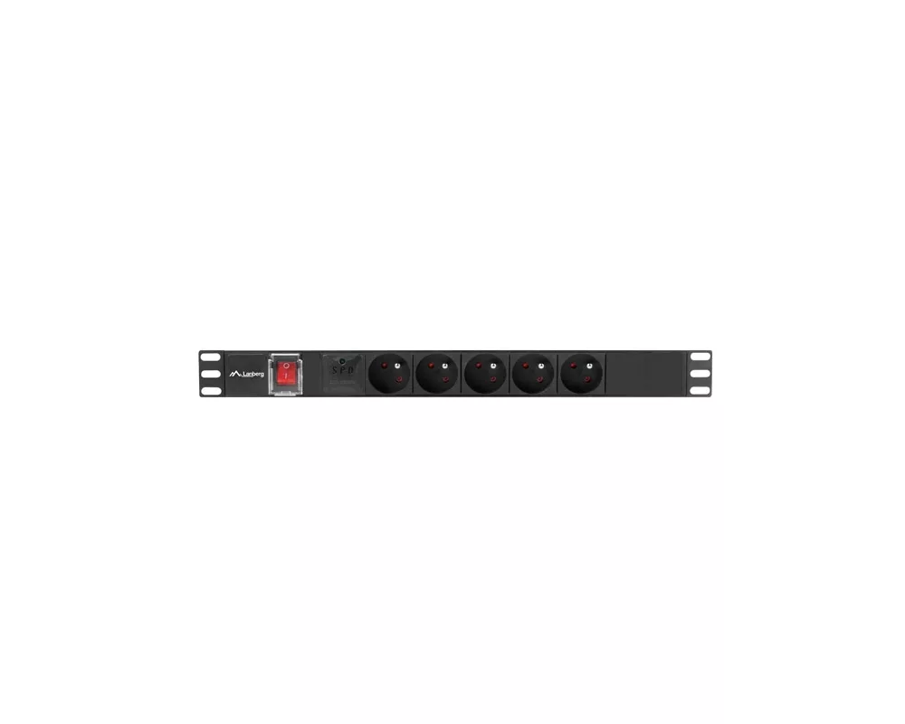 Разклонител Lanberg power distribution unit (pdu) 19" 1U 16a 2m 5x french outlets black 2