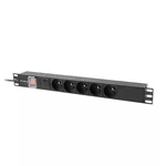 <span>Разклонител</span> Lanberg power distribution unit (pdu) 19" 1U 16a 2m 5x french outlets black <span class='catalog-num-in-name'>PDU-05E-0200-BK</span> - 