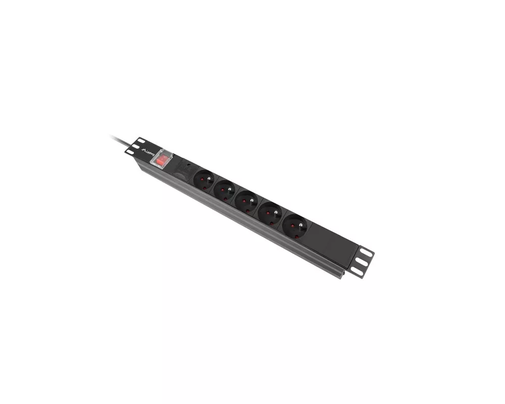 Разклонител Lanberg power distribution unit (pdu) 19" 1U 16a 2m 5x french outlets black 3
