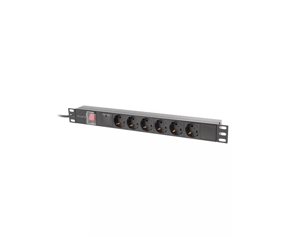 Разклонител Lanberg power distribution unit (pdu) 19" 1U 16a 2m 6x schuko outlets black 4