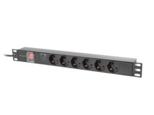  Lanberg power distribution unit (pdu) 19&quot; 1U 16a 2m 6x schuko outlets black 811903 PDU-06F-0200-BK на топ цена - PIC.bg