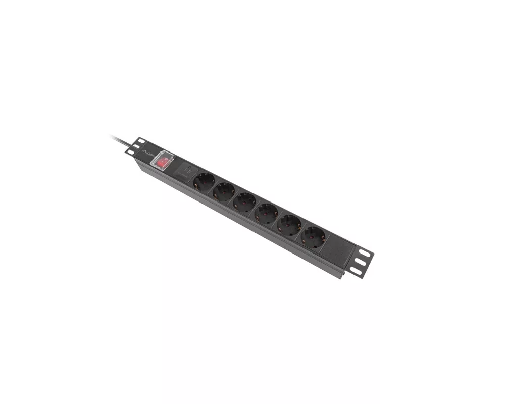Разклонител Lanberg power distribution unit (pdu) 19" 1U 16a 2m 6x schuko outlets black 2