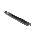 Разклонител Lanberg power distribution unit (pdu) 19" 1U 16a 2m 6x schuko outlets black 2