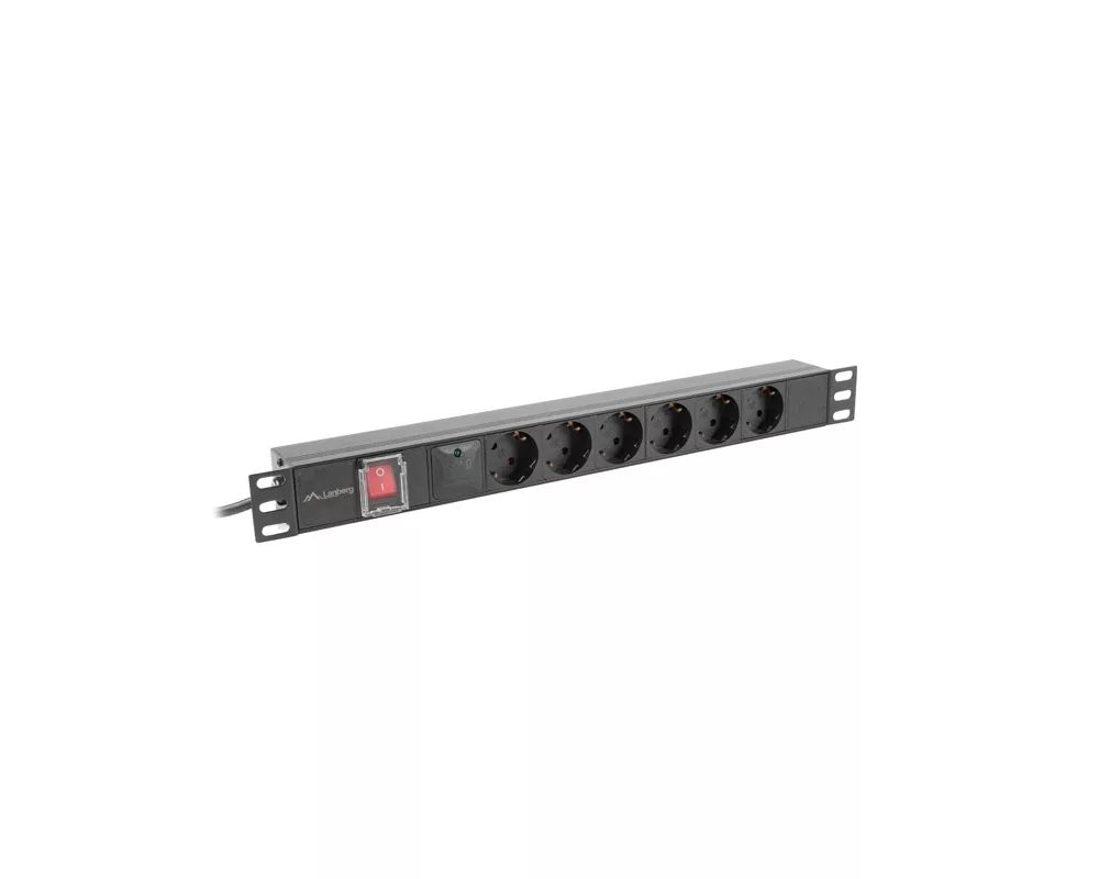 Разклонител Lanberg power distribution unit (pdu) 19" 1U 16a 2m 6x schuko outlets black 3