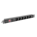 Разклонител Lanberg power distribution unit (pdu) 19" 1U 16a 2m 6x schuko outlets black 3