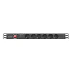 Разклонител Lanberg power distribution unit (pdu) 19" 1U 16a 2m 6x schuko outlets black 5
