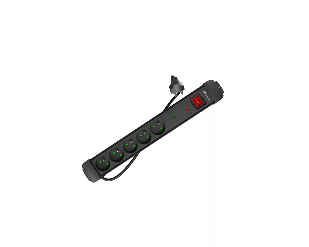 Разклонител Lanberg surge protector sp1 1.5m 5x french outlets black 6