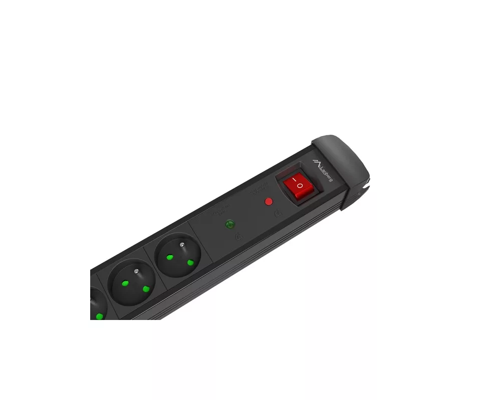 Разклонител Lanberg surge protector sp1 1.5m 5x french outlets black 5