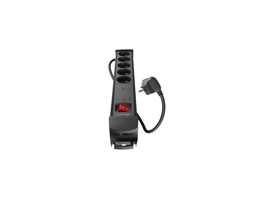 Разклонител Lanberg surge protector sp1 1.5m 5x french outlets black 4