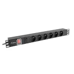 <span>Разклонител</span> Lanberg power distribution unit (pdu) 19" 1U 16a 6x french outlets 2m black <span class='catalog-num-in-name'>PDU-06E-0200-BK</span> - 
