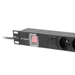 Разклонител Lanberg power distribution unit (pdu) 19" 1U 16a 6x french outlets 2m black 3