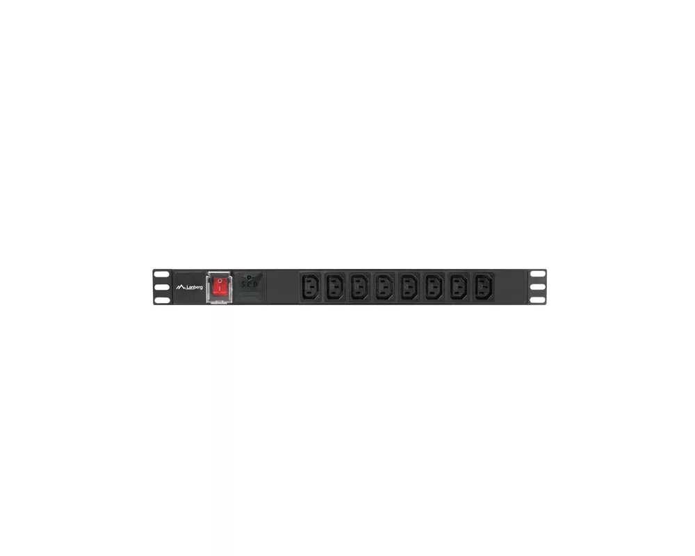 Разклонител Lanberg power distribution unit (pdu) 19" 1U 16a 2m 8x iec c13 sockets black c20 3