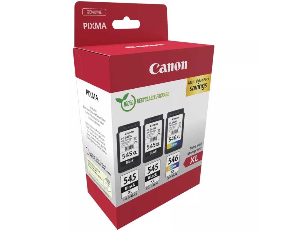 Мастило Canon PG-545XLx2/CL-546XL Multi pack + Canon Plus Glossy II PP-201 2
