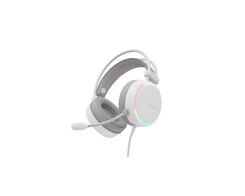 Слушалки Genesis Headset Neon 613 G2 With Microphone RGB Illumination White 3