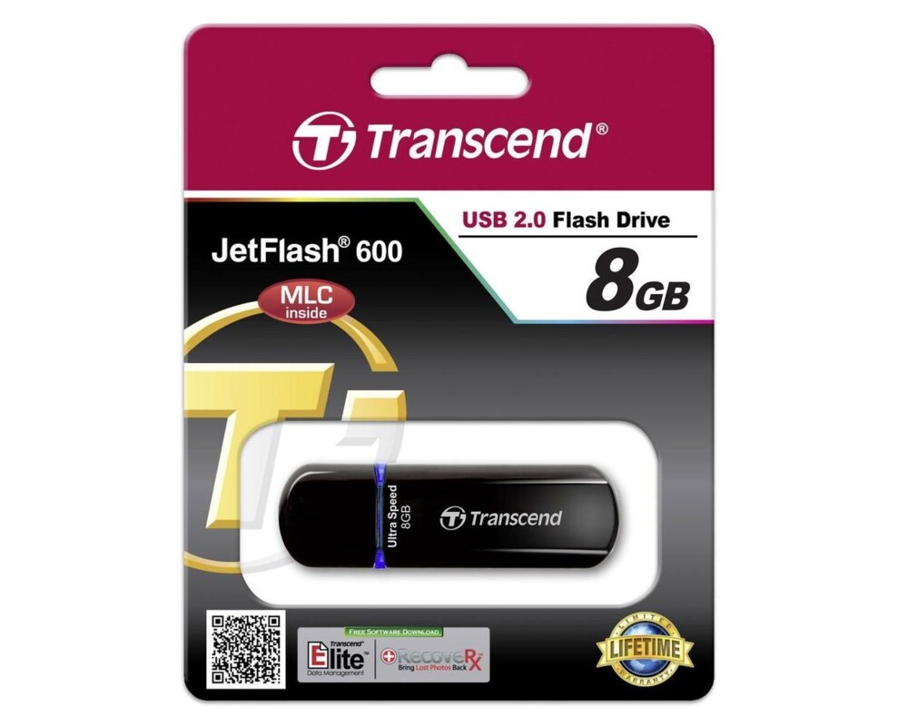 Флаш памет Transcend 8GB JETFLASH 600 (Blue) 2